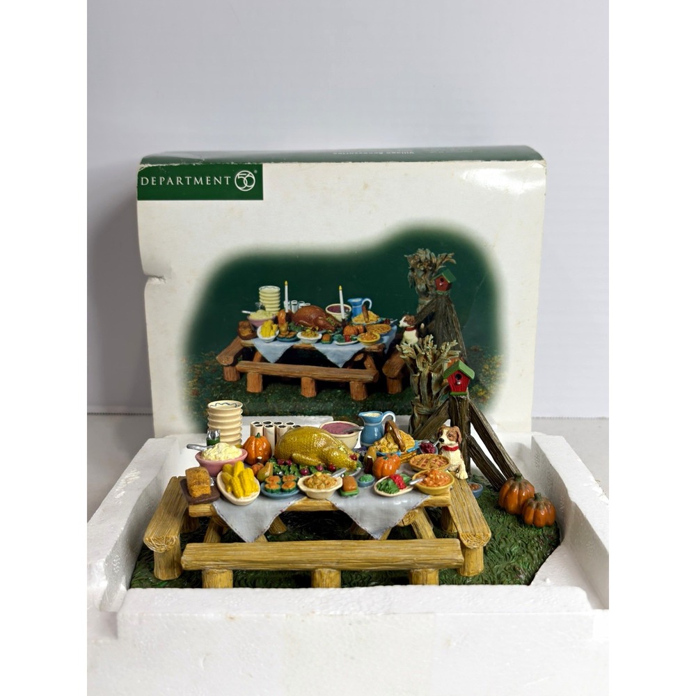 Department 56 Village Accessories A Harvest Feast #56.53045 Thanksgiving Scene